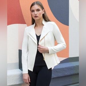 Clara Sun Woo - Liquid Leather™ Signature Jacket - Ivory - Size Small